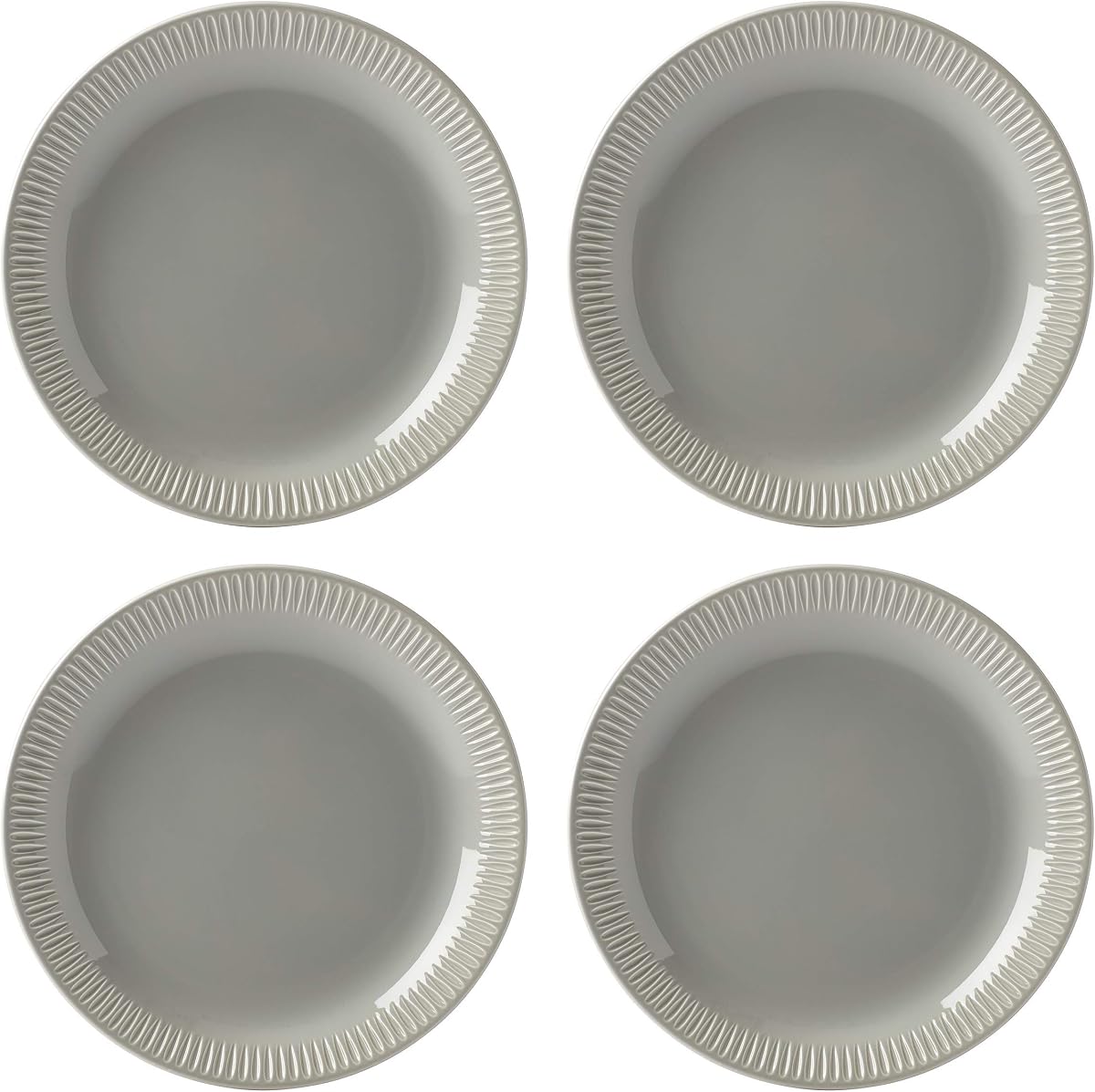 Gray Profile Stoneware 4-Piece Accent Plate Set, 3.95 LB (892133)