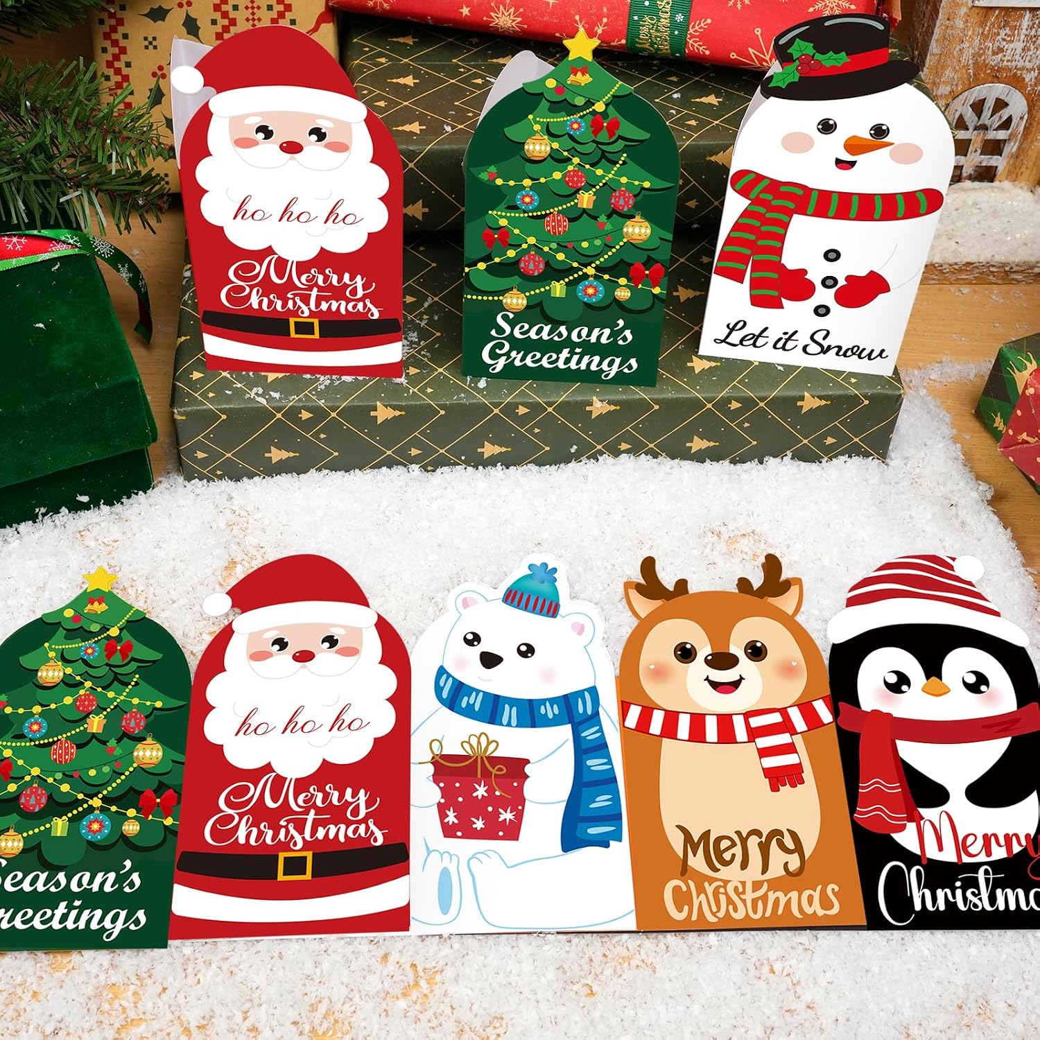 24 Sets Holiday Christmas Card Holder With Envelopes and Stickers - Gift Card Holder for Cash, Cute Shape Colorful Money Envelopes image 5