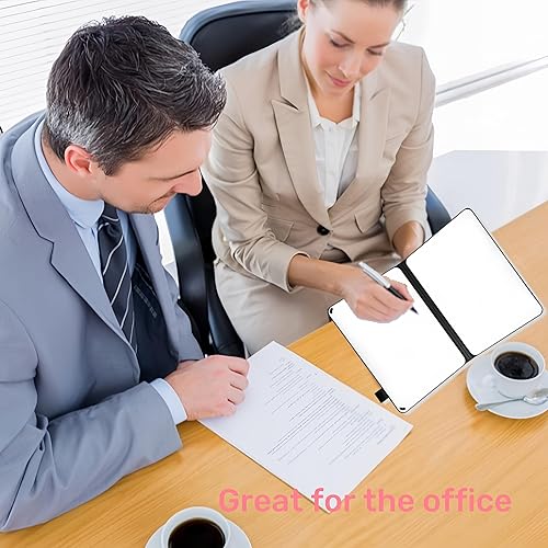 Miniatura 6 de coojsoo Cuaderno de pizarra blanca, A5 deslizante, portátil, pizarra de borrado en seco, borrable de doble cara para oficina, mini pizarra blanca