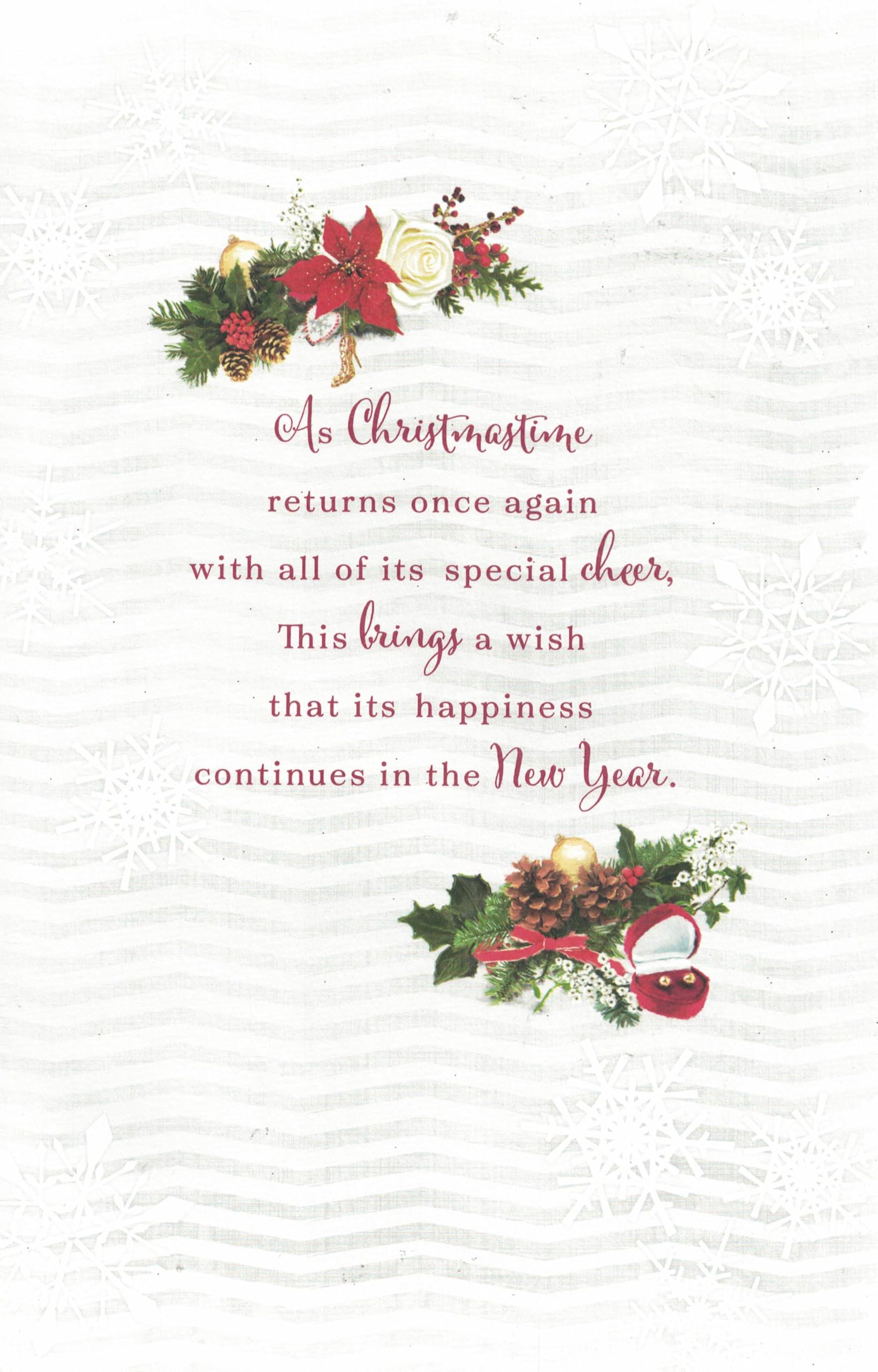 Extra Large Niece Christmas Card, Traditional Xmas Design, 8 Page Insert, 30.5 x 20.3 cm, Red, Green, Gold, 31 cm x 21 cm - Image 2