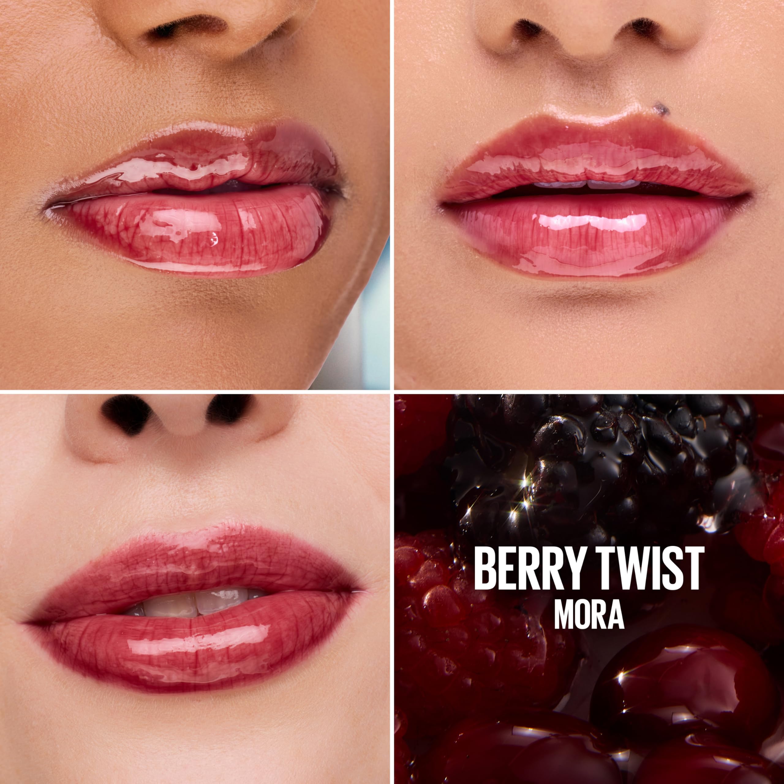 Maybelline New York Brillo de Labios Lifter Gel, Brillo Cristalino, Labios Jugosos, Suaves e Hidratados, Con Ácido Hialurónico, Fórmula de Aceite en Gel, Perfumado, Tono: 008 Berry Twist, 6,6 ml