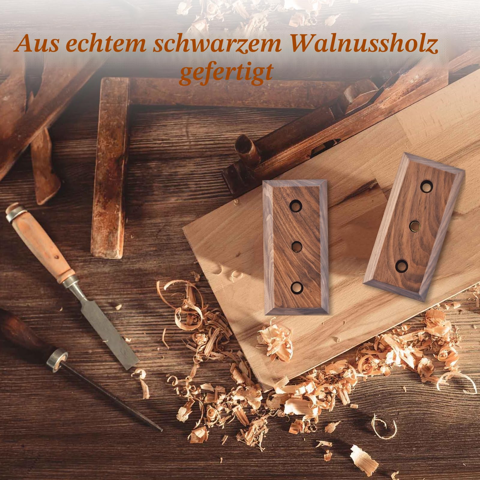 DOMMI Gitarrenhalterung Wand 4 Pack, Gitarrenhalter für die Wand mit Verstellbaren Weichen Gitarrenhaken für alle Gitarrengrößen, Hartholz U-förmige Gitarren Wandhalterung für Akustik (Black walnut)