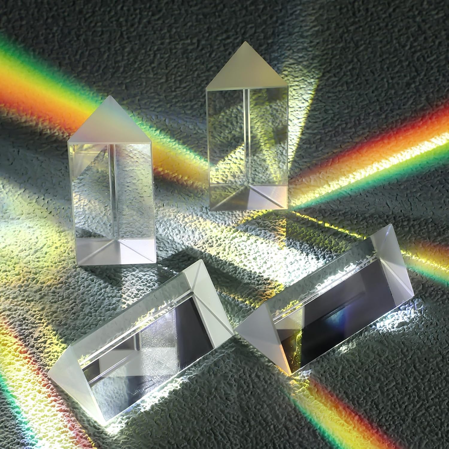 Amazon.com: Copkim 4 Pcs Clear Glass Prisms K9 Crystal Triangular Prism ...