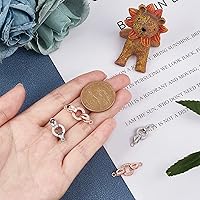 Vista 3 de CHGCRAFT 5 Set 25mm Brass Micro Pave Cubic Zirconia Fold Over Clasps Oval Shaped Long-Lasting Mixed Color Clasps for Bracelet Necklace Anklets