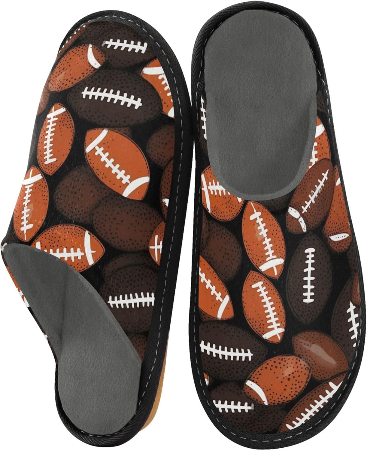 Football House Slippers – Cozy Fuzzy Slippers for Guests, Washable & Disposable, Perfect for Shoeless Home, Spa & Hotel Use A111503