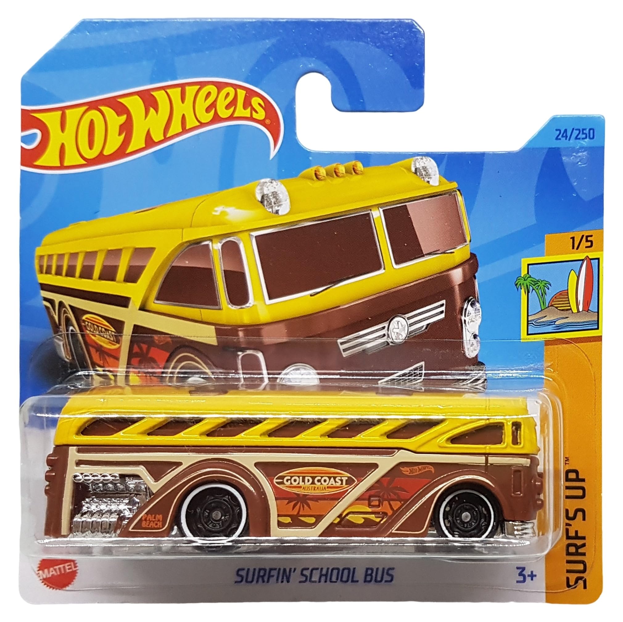 Hot Wheels - Surfin´School Bus - Surf´s Up 1/5 - HKJ32 - Short Card - Gold Coast Australia - Mattel 2023
