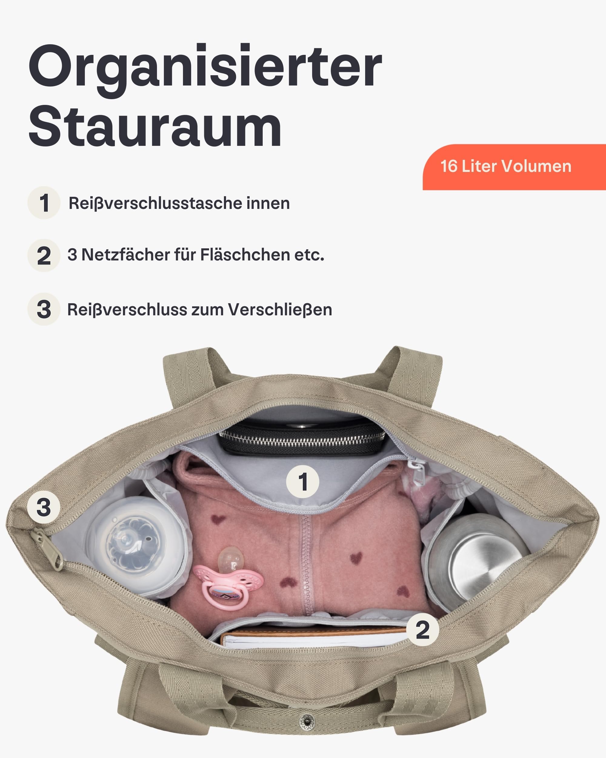 Johnny Urban Wickelrucksack & Wickeltasche für Kinderwagen - Blair - Kinderwagentasche mit vielen Fächern & Flaschenhalter - 16 Liter Volumen - Wasserabweisend