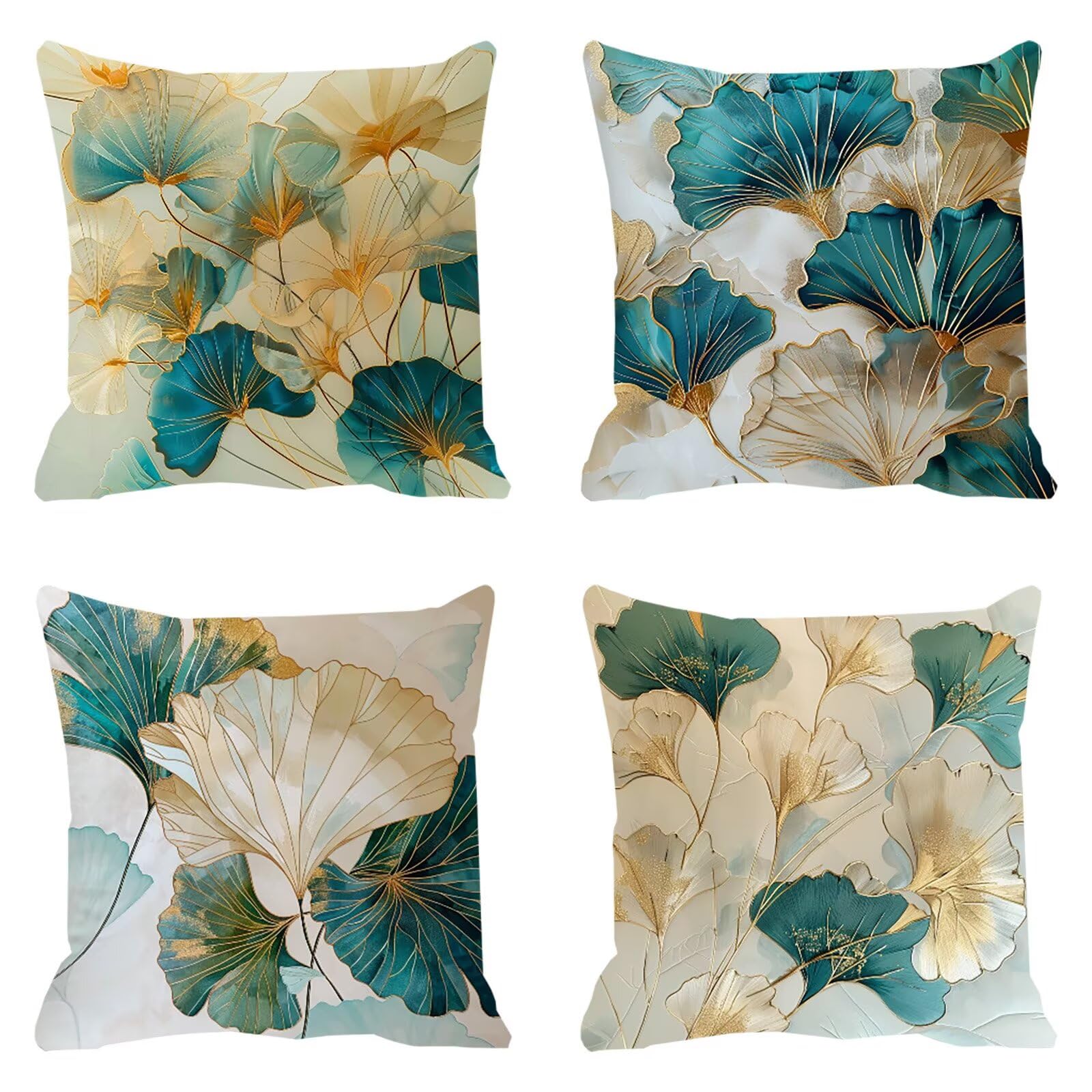 Taie d'oreiller décoratif turquoise ginkgo pour créer un havre de paix