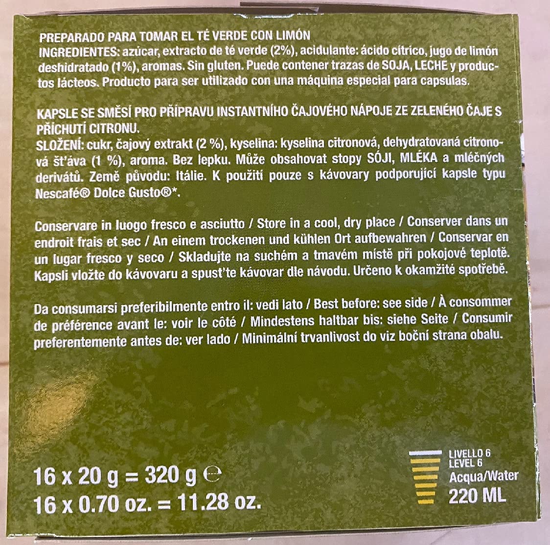 64 Capsulas de Te Helado Dolce Gusto - Degustación 4 Sabores: Te Verde, Frutas del Bosque, Limon, Melocoton