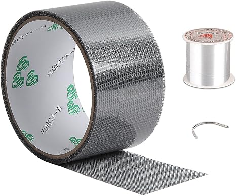 Amazon 網戸補修テープ 網戸補修シール ガラス繊維メッシュタイプテープ 防水 強粘着性 網戸の破れを張るだけで簡単補修 小さな虫をシャットアウト 5 X 0cm グレイ Diy 工具 ガーデン