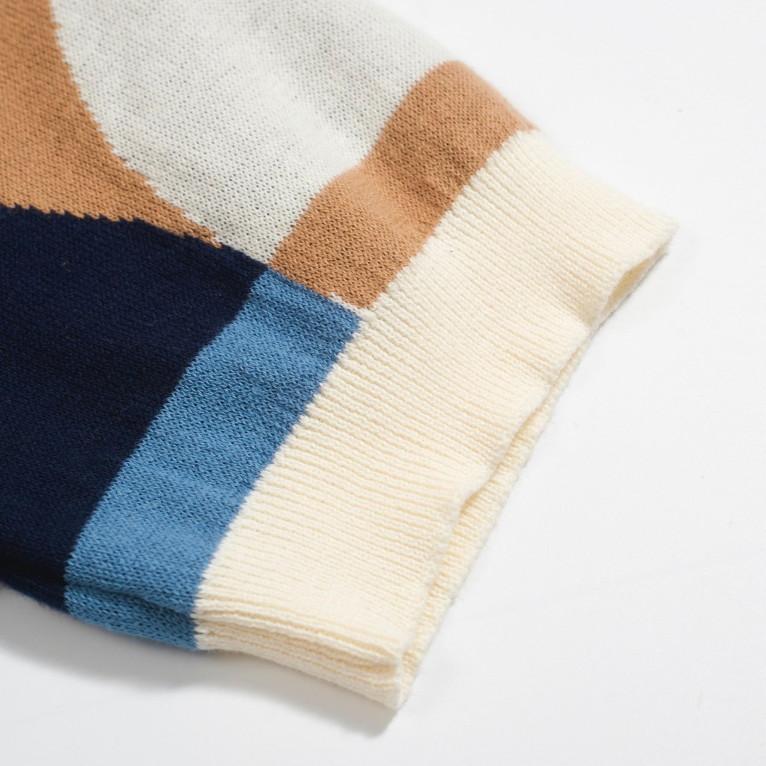 OXKNIT Męska koszulka polo z krótkim rękawem z geometrycznym niebieskim zapięciem na guziki