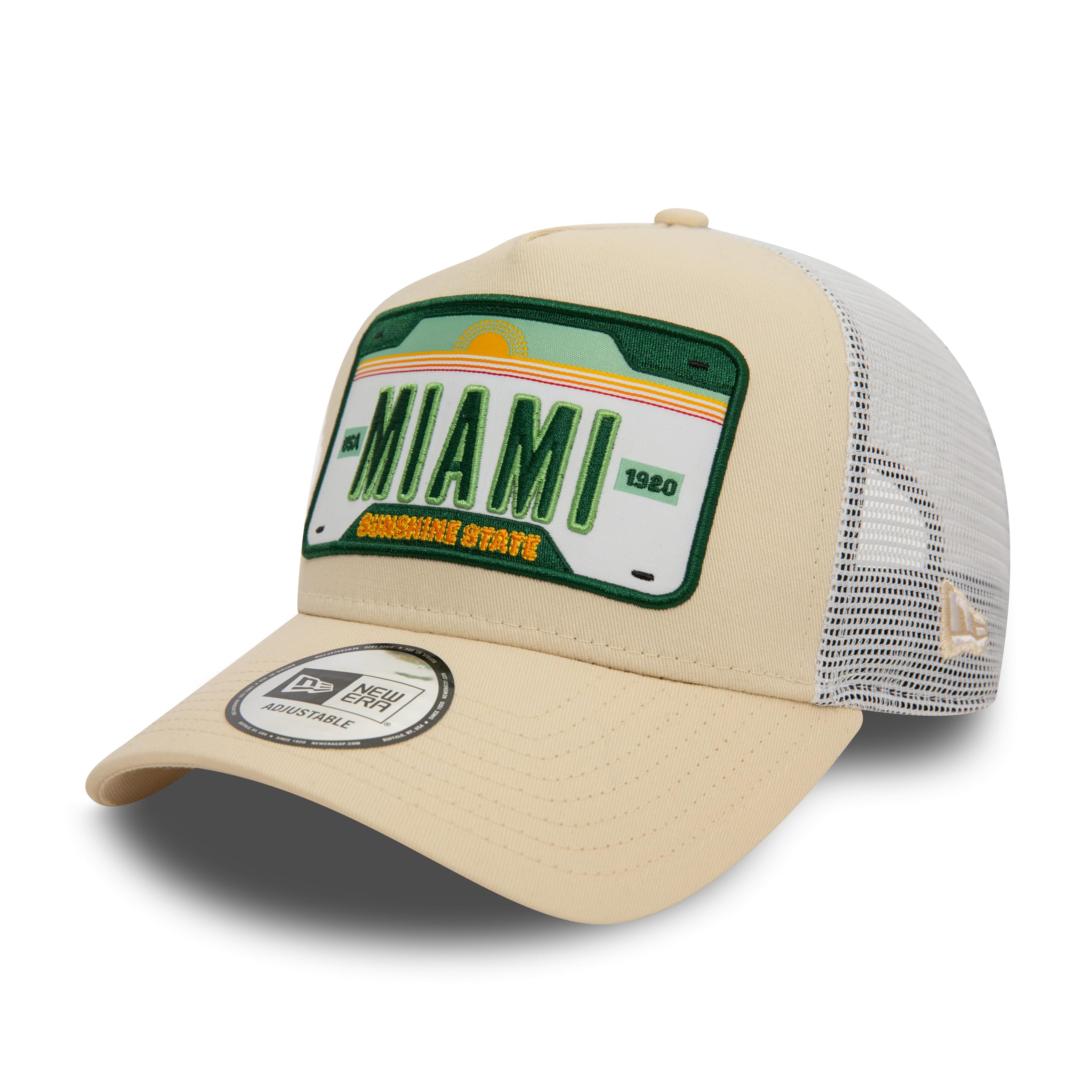 New Era Unisex Light Beige Men's 9Forty Trucker Miami Location Baseball Cap Hat