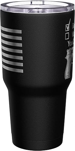 Vista 411 de We The People Holsters - Vaso térmico de 30 onzas, Únete o Muere, Negro
