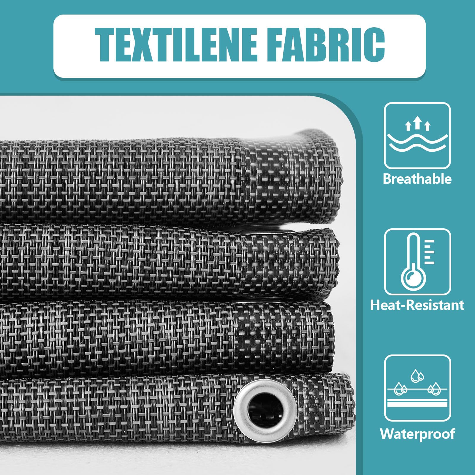 Tela di ricambio con 4 corde elastiche per sedia a sdraio - Kit di Tela di ricambio con 4 corde elastiche per sedia a sdraio - Kit di