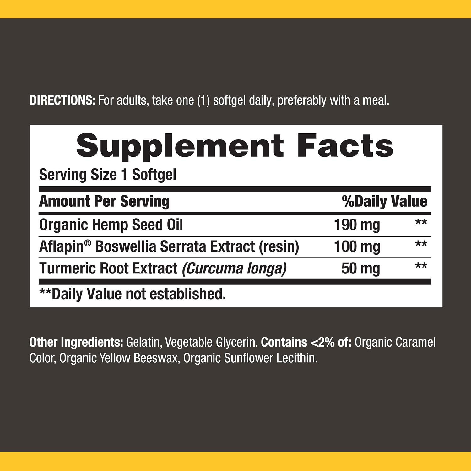 Nature's Bounty Hemp + Joint Comfort, for Improved Joint Comfort, 30 Rapid Release Liquid Softgels