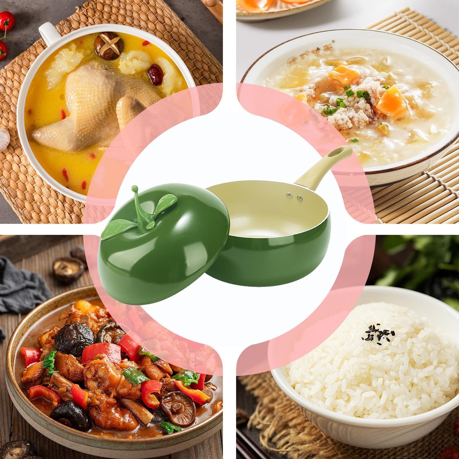 Pentola Per Sugo Con Coperchio Pratico, Multiuso, Antiaderente, Fruttiforme | Pentola E Padella Adatte All'Induzione Ideale Per Pasta, Zuppa, Spaghetti, Uso In Cucina Domestica E Ristorante