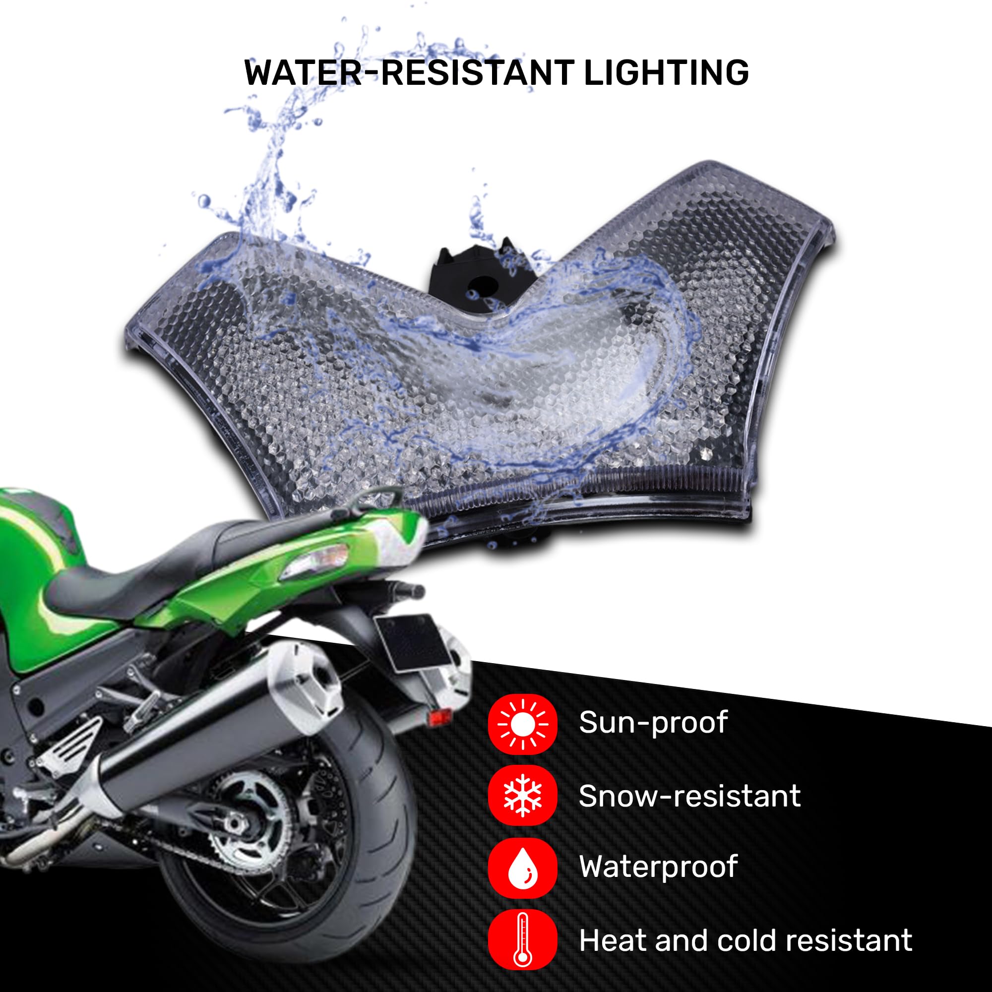 aVDB-moto LED Bremslicht/Rücklicht kompatibel mit KAWASAKI ZZR 1400 ZXT40 2006-2011 Plug & Play mit integrierten Blinkern (Getönt)
