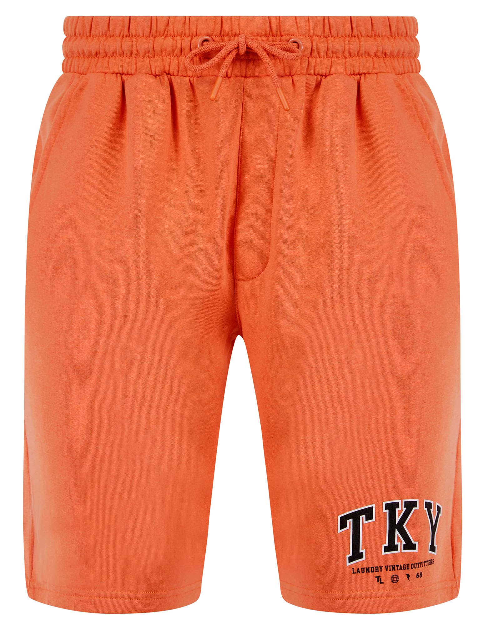 Tokyo Laundry Men's Orange 'Refract' Motif Brushback Fleece Jogger Shorts