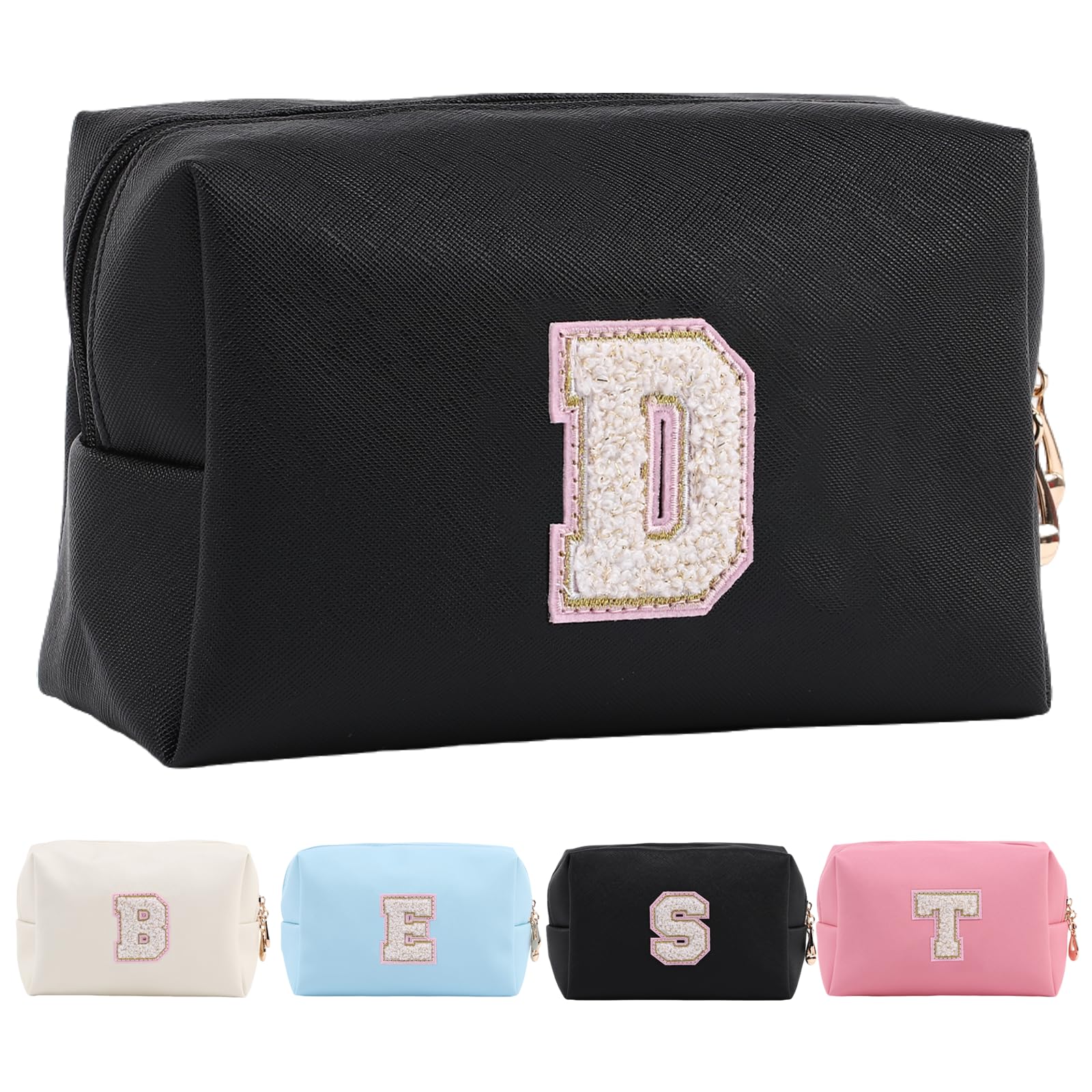 Personalized Makeup Bag,Waterproof Travel Makeup Pouch Cosmetic Bag Birthday Gift for Women Mom，Bride Bridesmaid Cosmetic Bag A-Z — view 90