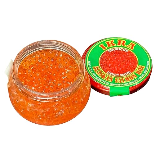 Miniatura 8 de Alaskan Salmon Roe – Malossol – Naturally Light Salt, Red Caviar, Ikura, Chilled Gourmet Seafood, 4.23 oz 120 g, pack of 2