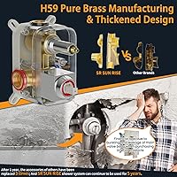 Vista 4 de Sistema de ducha montado a la pared, cromado, pulido, de lujo, para cuarto de baño, de SR Sun Rise