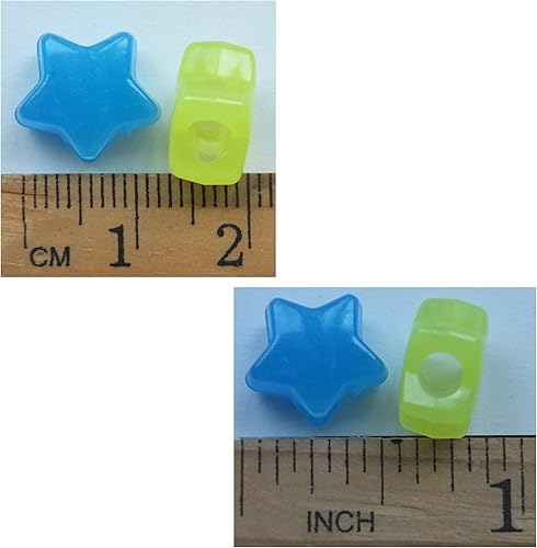 Miniatura 2 de Cuentas de estrella rojas opacas de 0.512 in, cuentas de poni, agujero grande, fabricadas en Estados Unidos