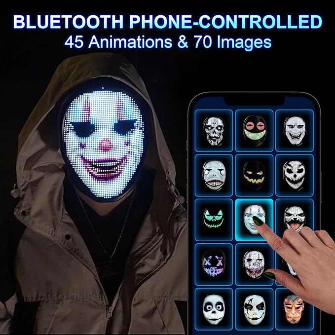 Máscara LED Gootus con App, Control por Gestos, Niños y Adultos miniatura 3