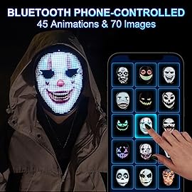 Gootus Face Transforming LED Mask with App Controlled - Halloween Costumes for Kids, Light Up Mask with Gesture Sensing, Boys Toys Gifts for Birthday Costume Christmas