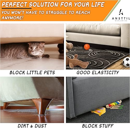 Miniatura 7 de ansttil Juguete bloqueador de sofá y cama  Muebles de sofá para mascotas, protector de huecos elástico ajustable, parachoques para gatos, perros,