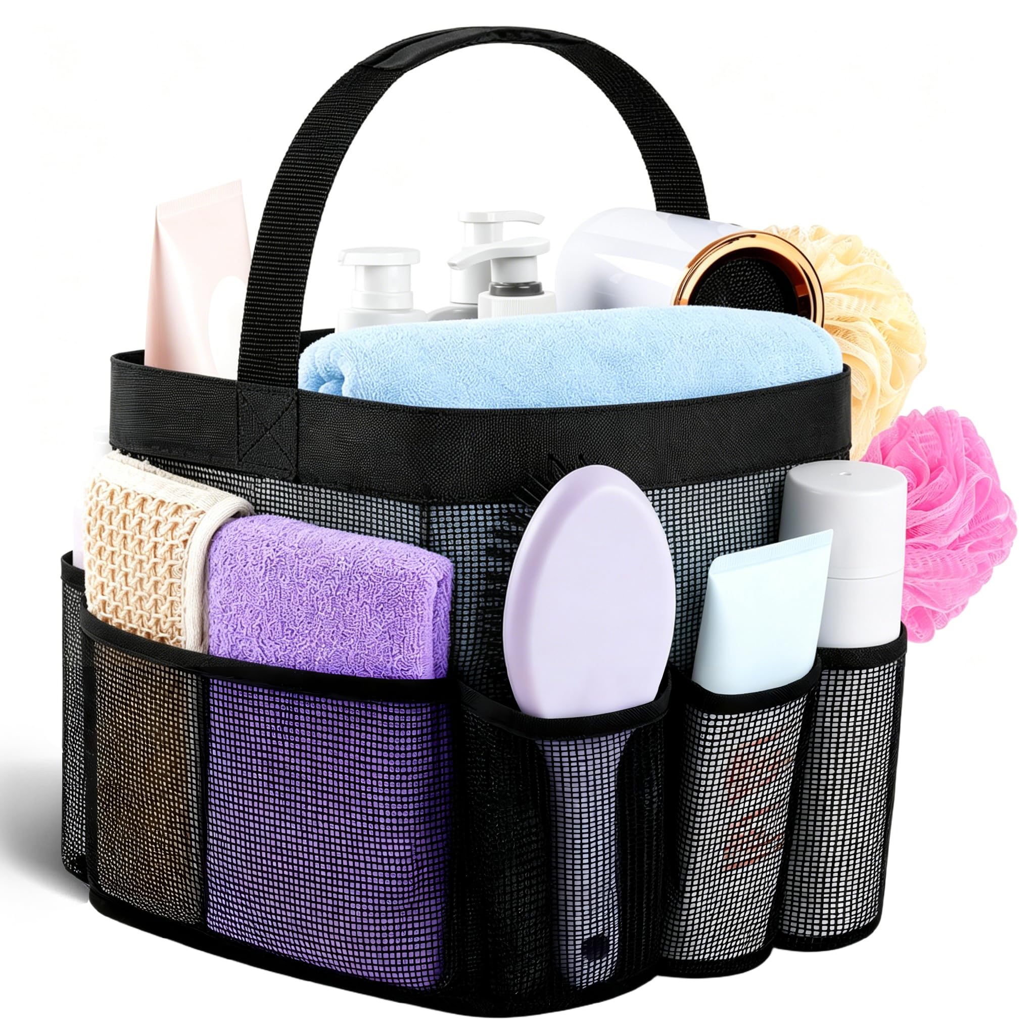 Photo 1 of Attmu Mesh Shower Caddy - 9 Pockets, Black