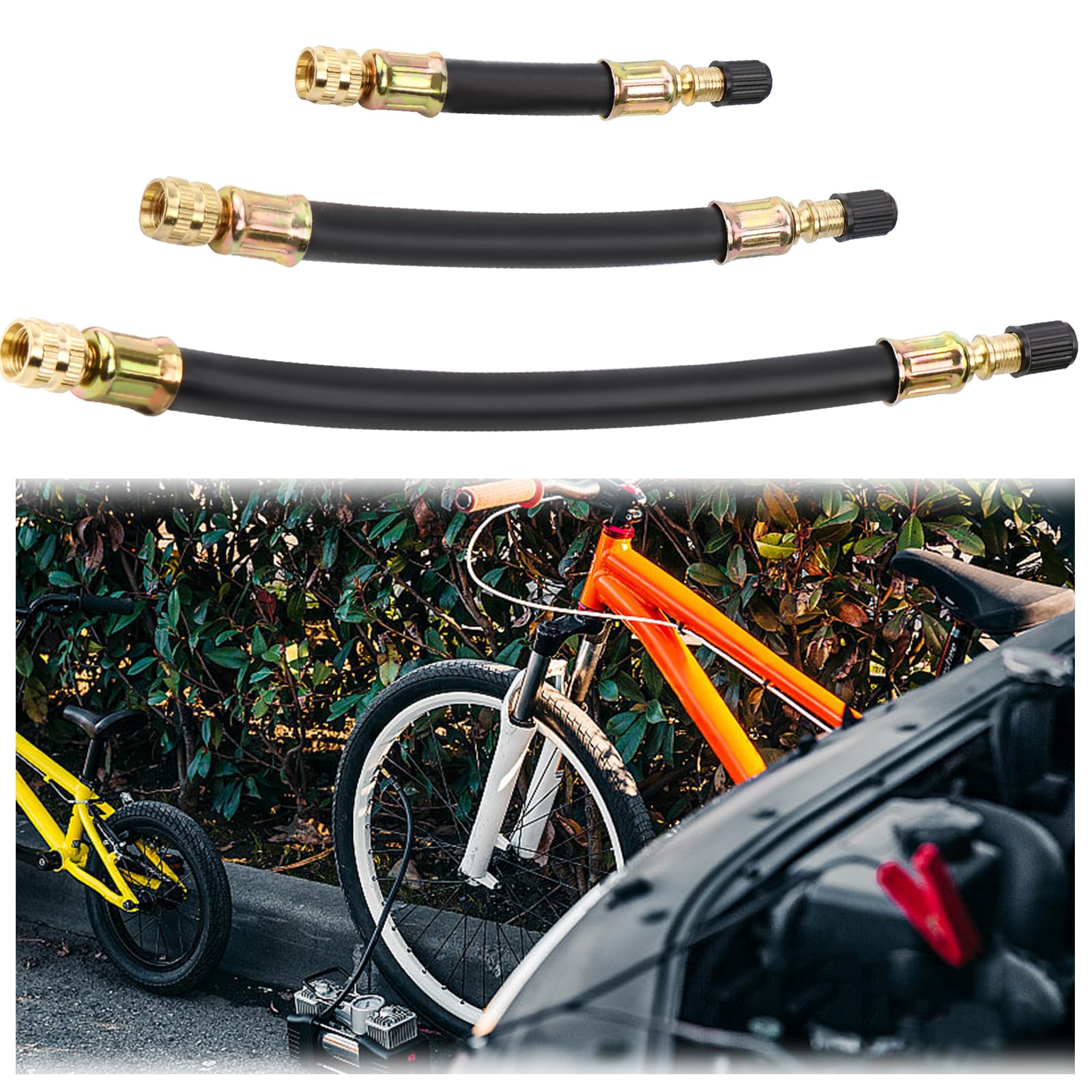 UGBO Przedłużacz zaworu elastyczny gumowy trzonek przedłużacz 100 mm adapter do motocykla samochodowego