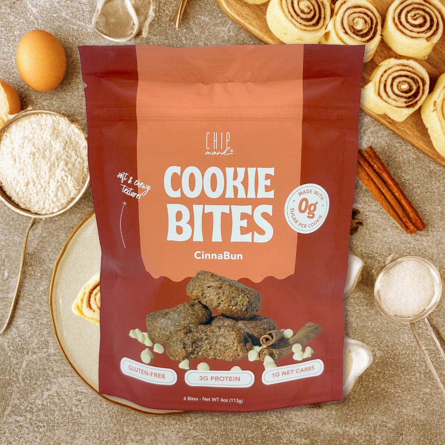 Amazon.com: ChipMonk Keto Cookies Bites - Cinnabun (2 Pack, 16