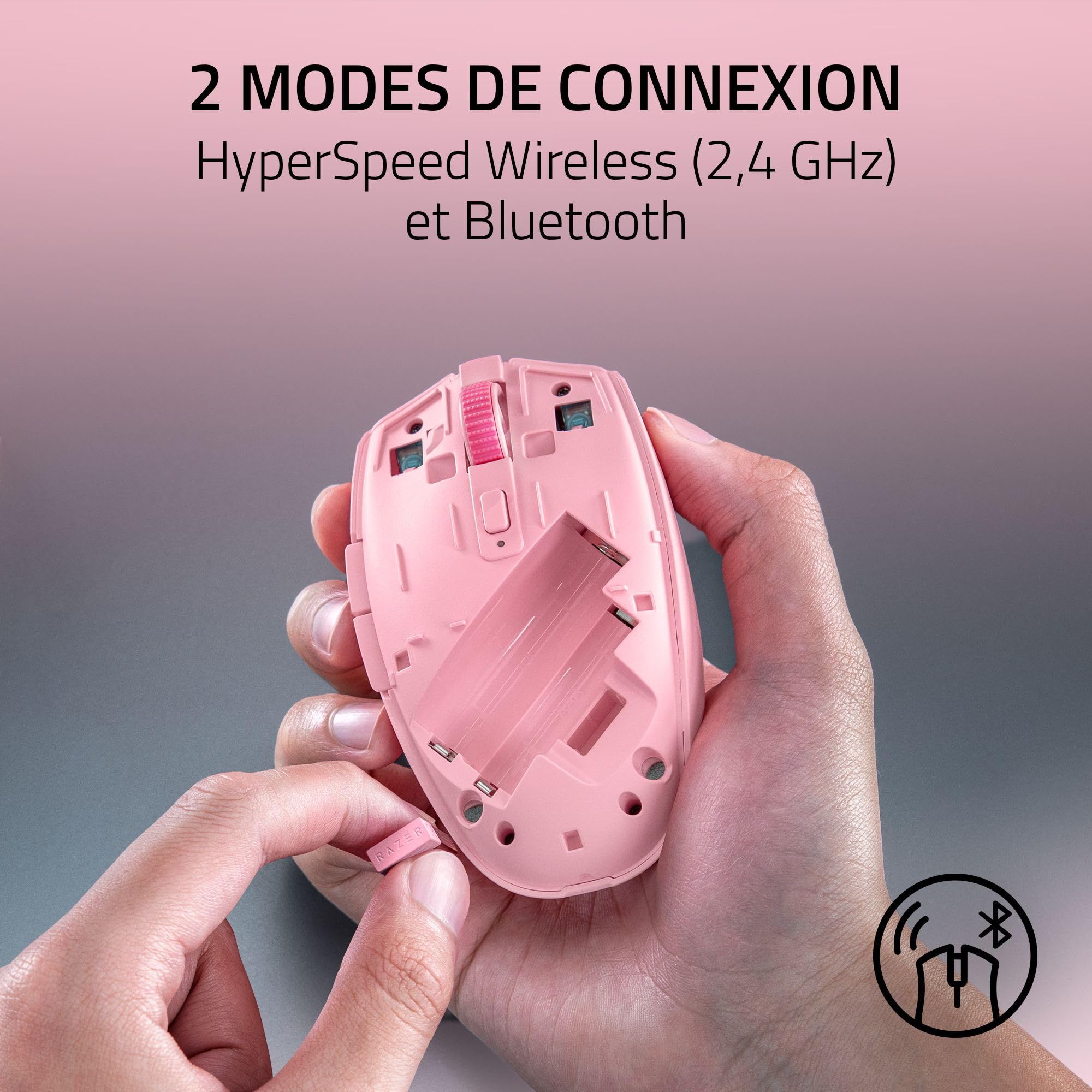Razer Orochi V2 - Souris de Jeu sans Fil Portable - HyperSpeed et Bluetooth - Capteur Optique 18K DPI - Commutateurs de Souris de 2e génération - Poids 60g - Piles AA/AAA - PC/Mac | Quartz