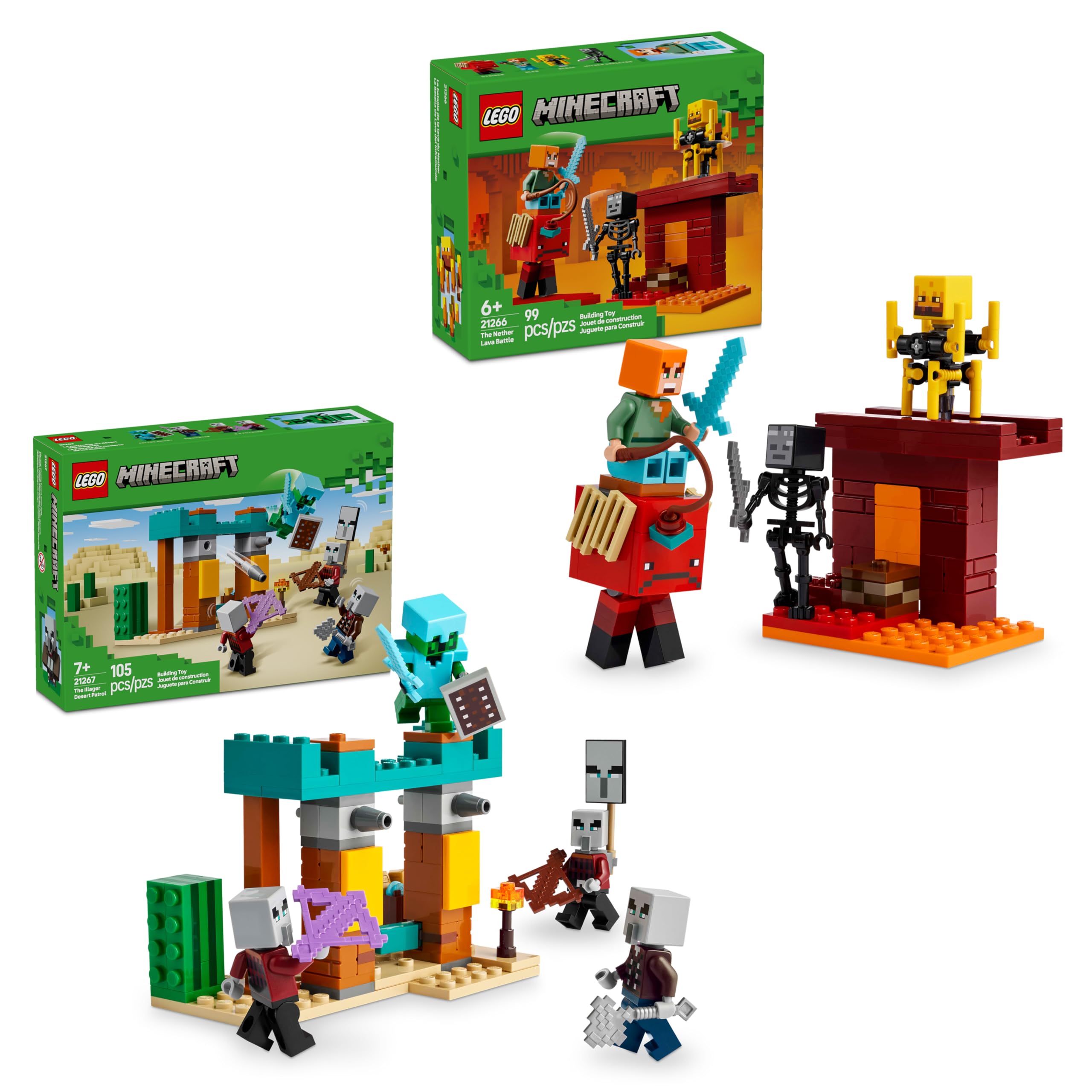 Amazon.com: Bundle of LEGO Minecraft The Illager Desert Patrol +
