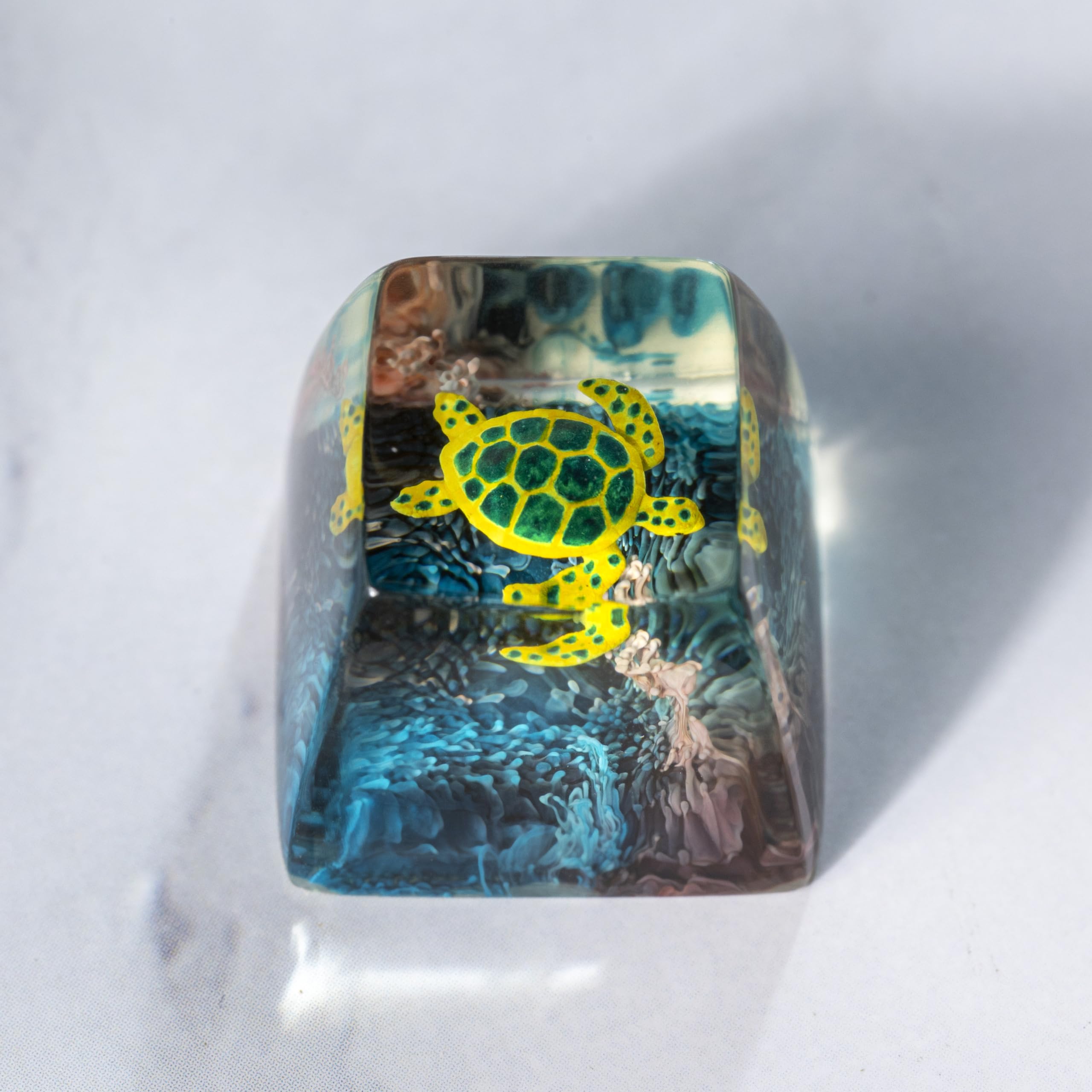 DATKEY Turtle Ocean Artisan Keycap Custom Turtle Sea Handmade Resin Keycap RGB Keyboard Cherry MX Mechanical Gaming Most Keyboard Gift for Man On Valentine Christmas - 3