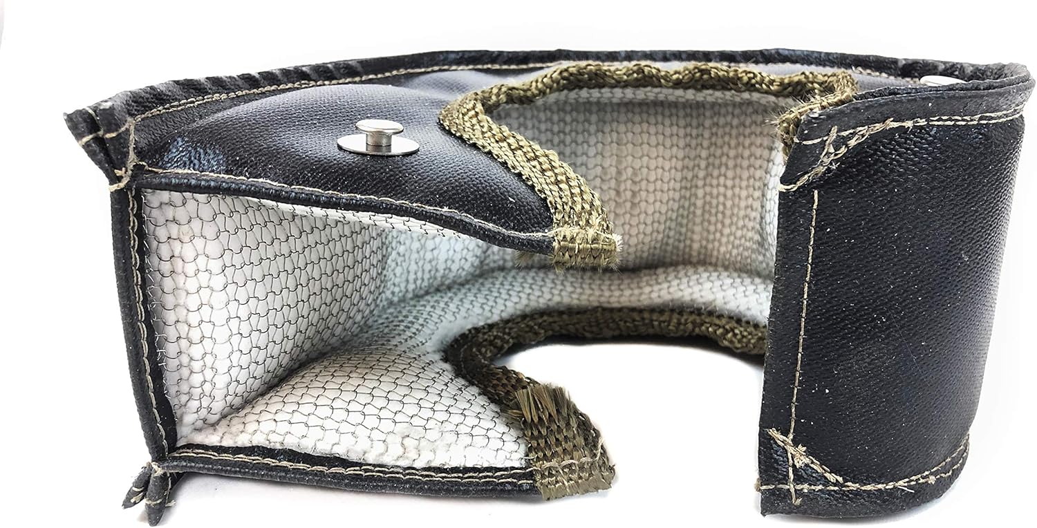 Thermal Zero TZ32258-B Universal Black Turbo Blanket - Custom fit turbo shield for external wastegate T4 size turbine housing - USA Made