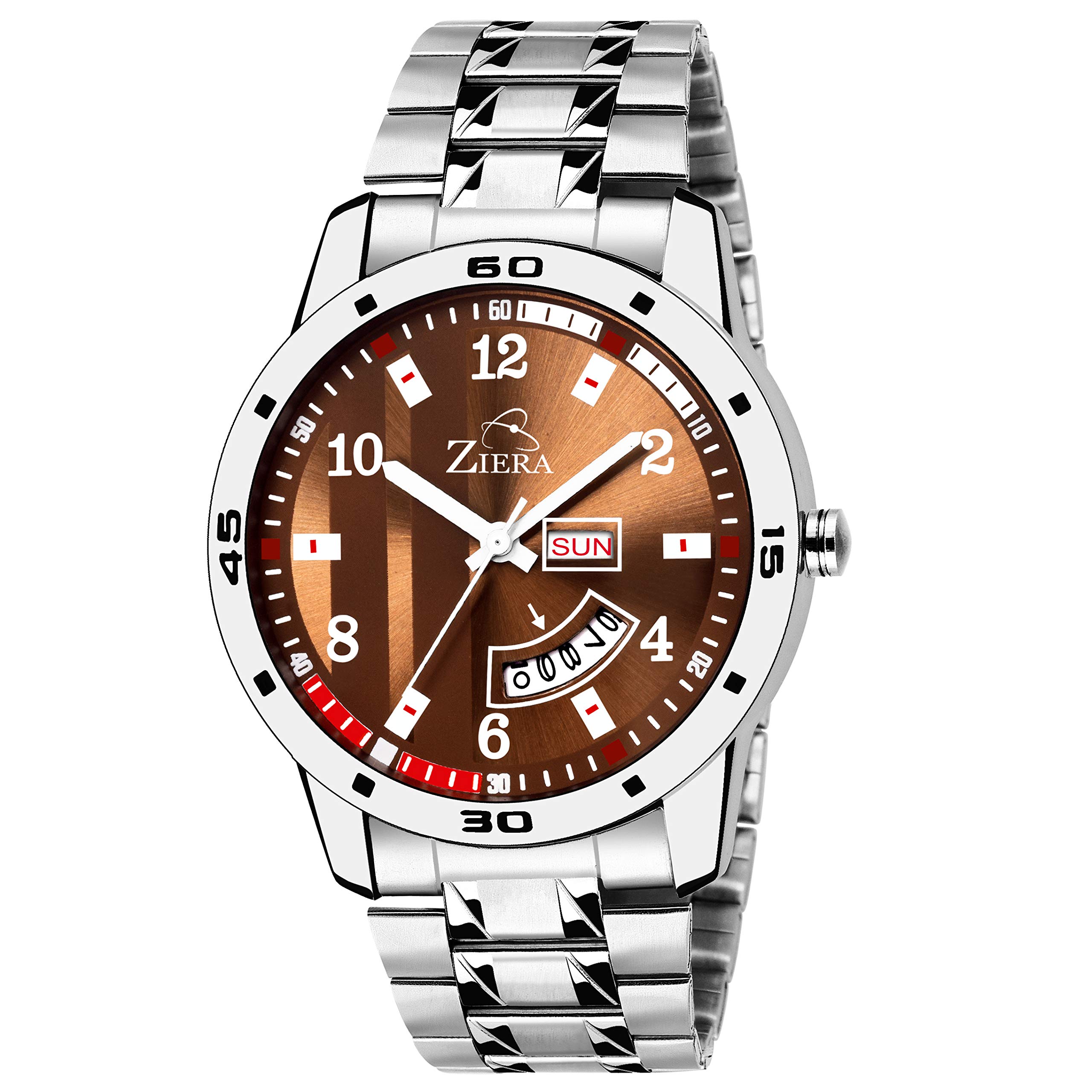 ZIERA Analogue Brown Dial Day and Date Mens Watch (B07HY3Y1QB) Amazon Price History, Amazon Price Tracker