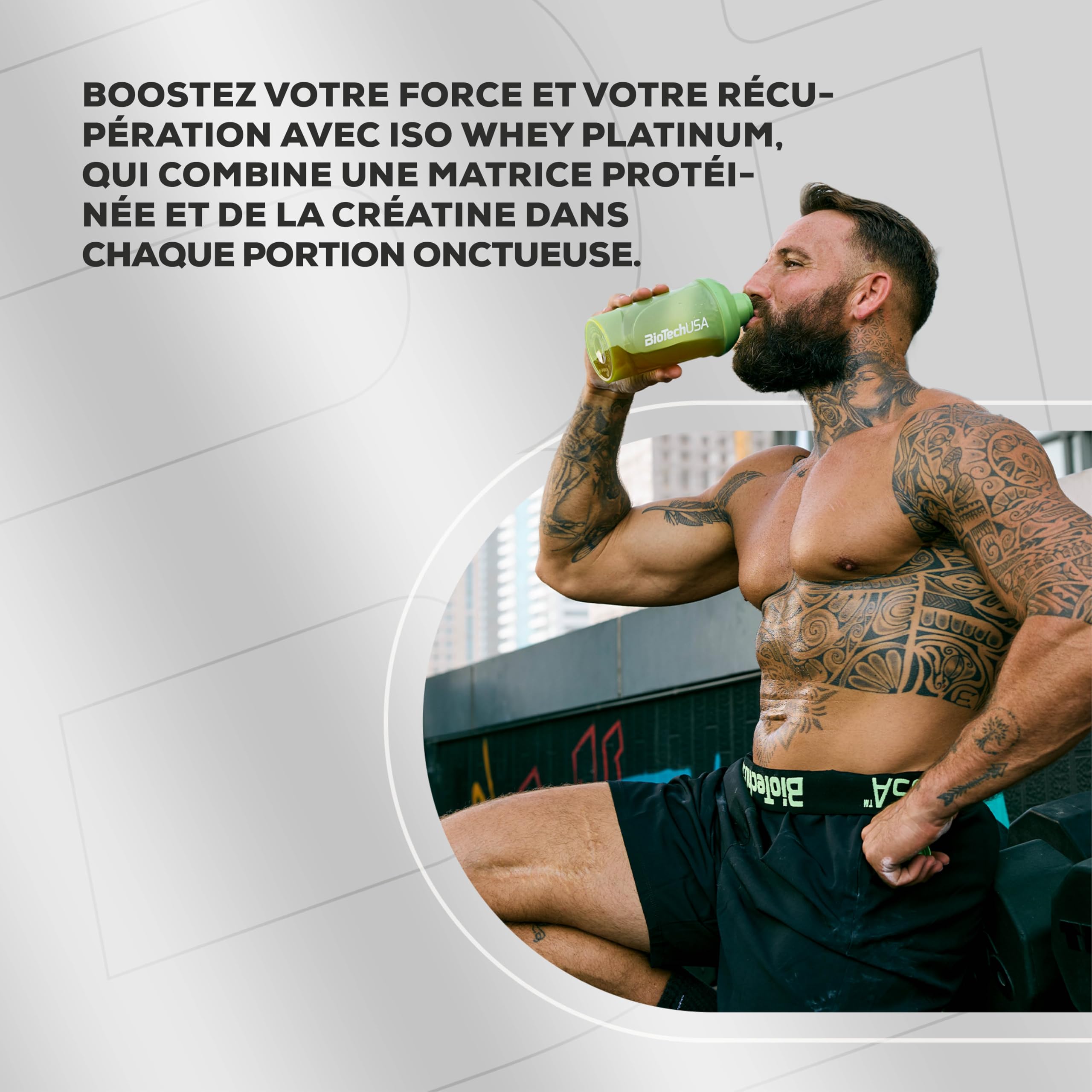 BioTechUSA Iso Whey Platinum | Poudre de protéines de lactosérum isolées et concentrées | 3 g de créatine par portion | Avec zinc et vitamine B3 | 1816 g, Cookies & Cream