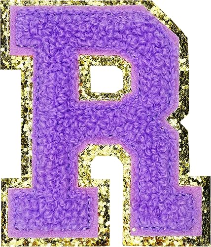Miniatura 137 de Jongdari Letras termo-adhesivas de felpilla para ropa, parches de letras del alfabeto con brillantina para coser, con adhesivo planchado, 4