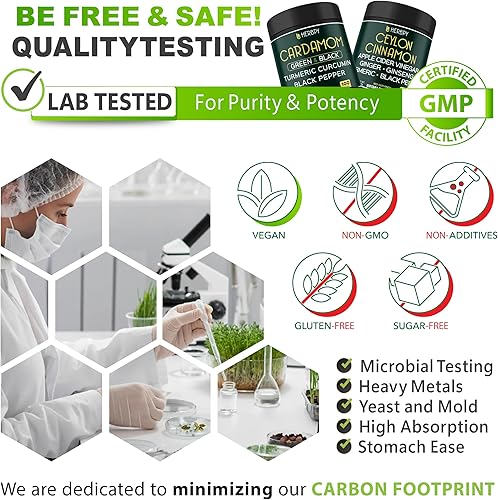 Miniatura 6 de Paquete de suplementos de canela de Ceilán 6 en 1 de primera calidad, 100 unidades y cápsulas de cardamomo 4 en 1, 100 unidades, para la digestión,