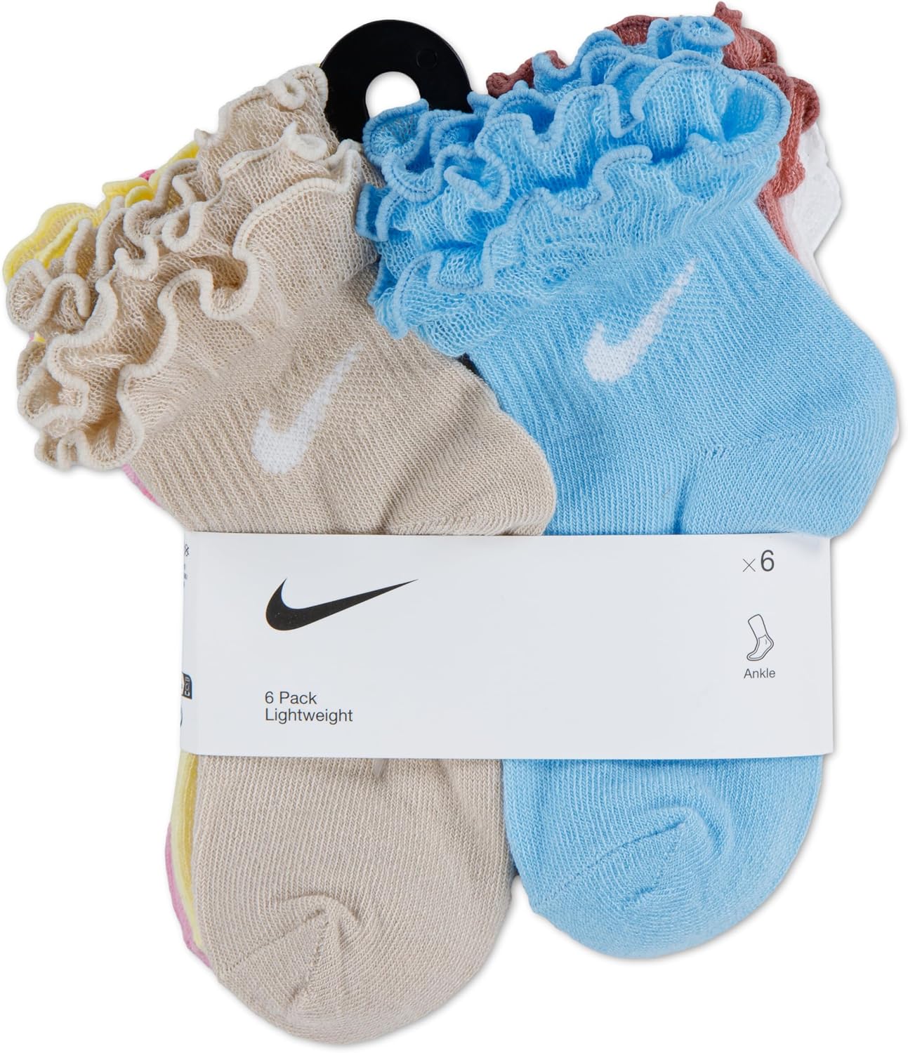 Nike girls 6-pack Ruffle Ankle Socks