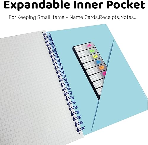 Miniatura 6 de AOU Cuaderno de espiral de papel cuadriculado, 160 páginas, 8.3 x 5.7 pulgadas, cuaderno de cuadrícula con papel grueso de 3.53 ozm, encuadernación