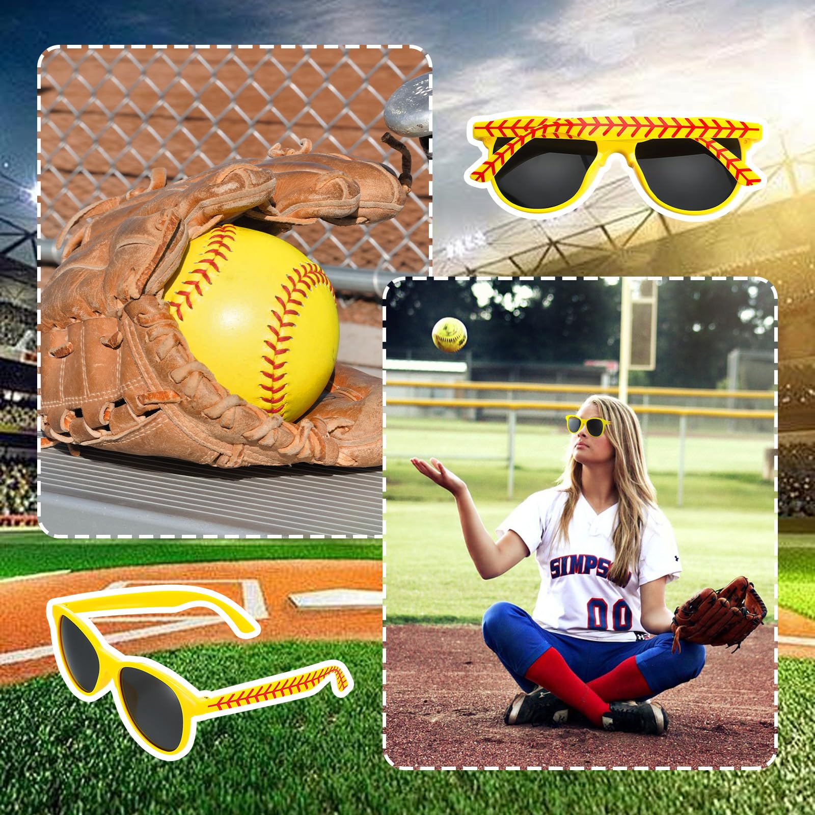 Relaxweex 12/24 Fútbol, Voleibol, Baloncesto, Sóftbol, Béisbol, Gafas de sol Deportivas, Regalo de Equipo Deportivo, Recuerdos de Fiesta, Bolsas de Relleno