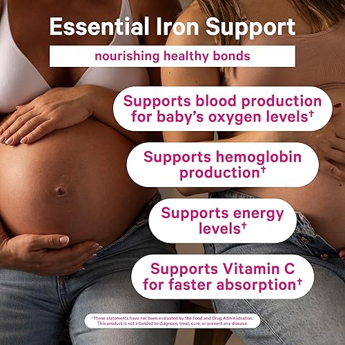 Miniatura 3 de Pink Stork Gomitas de hierro para embarazo: gomitas de vitamina prenatal de uva, suplemento de hierro + vitamina C para mujeres embarazadas, para