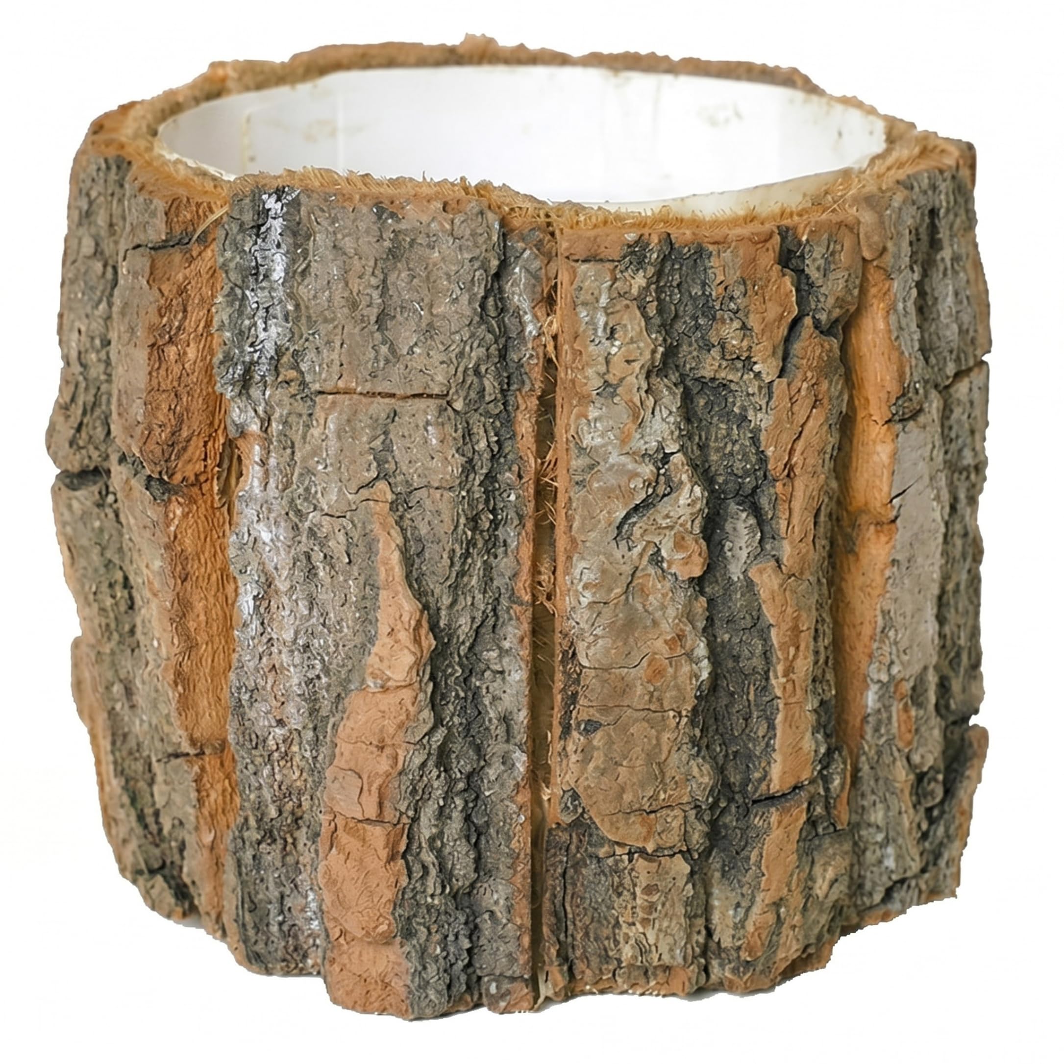 Bemonew Wooden Vase, Rustic Tree Stump Planter Natural Bark Wooden Flower Pot For Floral Arrangements Decor