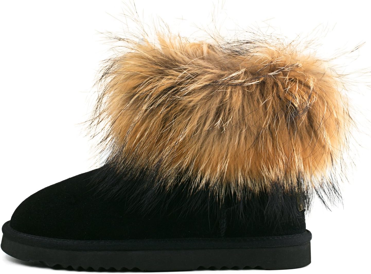 AUSLAND Genuine Suede Waterproof Boots for Women Furry Fur Winter Ankle Short Boots Warm Fluffy Snow Boot 99251 - Image 4