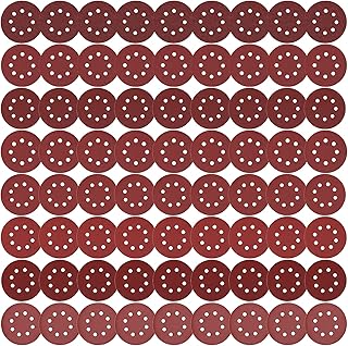 72pcs Sanding Discs Set 5 Inch Orbital Sander Sandpaper, Hook and Loop Orbit Sander Pads, 60 120 180 240 320 400 600 800 Grit 8 Hole for Power Random Sander