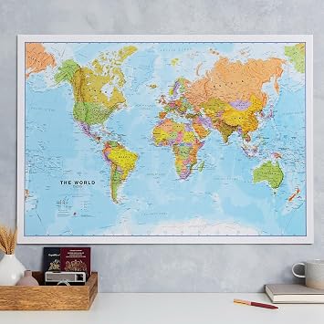 World Map - Maps of the World -Political Front Sheet 59.4 x 42 cm