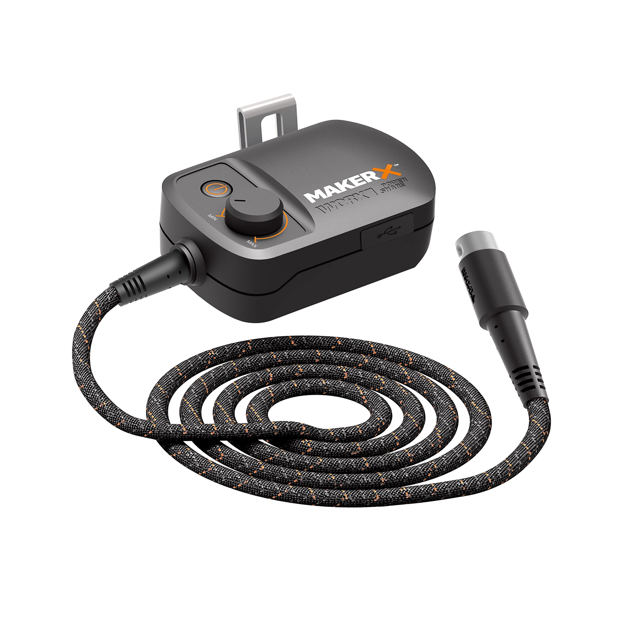 WORX 18V(20V MAX) Adattatore MakerX HubX WA7161, PowerShare, Controllo Velocità Variabile, Porta USB, Gancio per Cintura, Alimenta Tutti gli Utensili MakerX