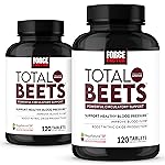 Force Factor Total Beets Nitric Oxide Supplement with Beet Root Powder, Nitrates, Grapeseed Extract for Circulation, Cardiovascular, Heart Health, 240 Tablets, 2 Pack